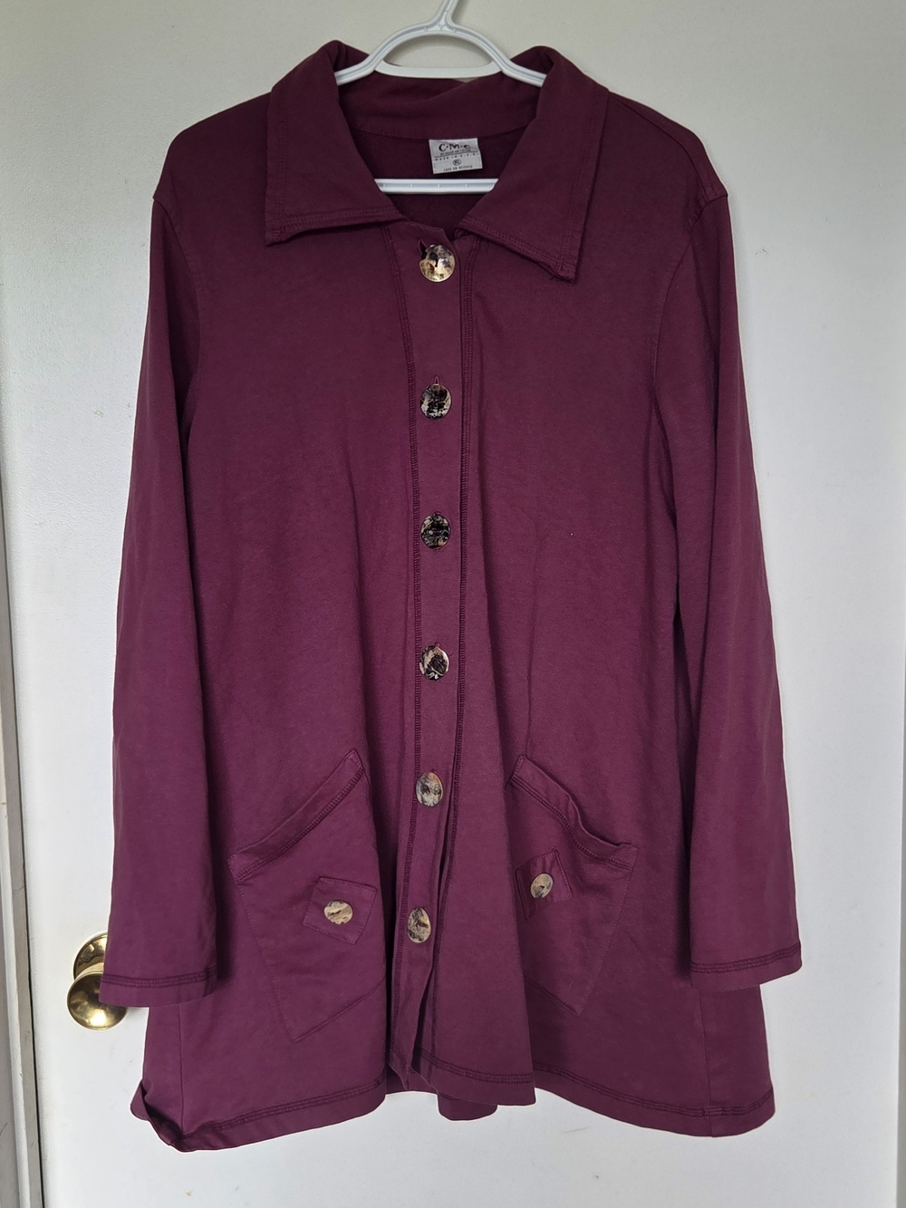 C.M.C. (Color Me Cotton) Magenta Button-Front Jacket/Dress